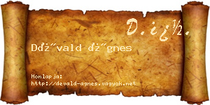 Dévald Ágnes névjegykártya