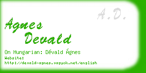 agnes devald business card