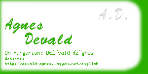 agnes devald business card